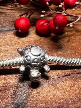 Authentic Pandora Turtle Charm in Sterling Silver Turtle Animal Bead Zoo Ocean
